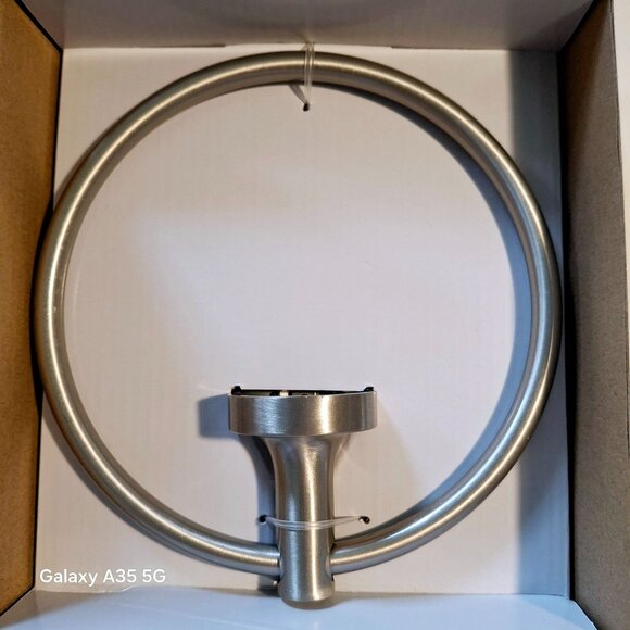 Better Homes & Gardens Satin Nickel Towel Ring - Clean Modern Collection Rust Re - Picture 3 of 4